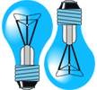 Grafik: zwei Glühlampen als Symbol für | es geht mir ein Licht auf