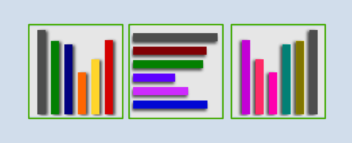 Grafik: drei stilisierte Balkendiagramme als Symbol für die Ergebnisdarstellungen im AWIKO