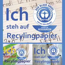 Bildcollage: Ich steh auf Recyclingpapier